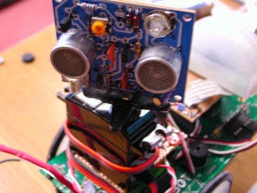 Growbot with ultrasonic sensor detail front