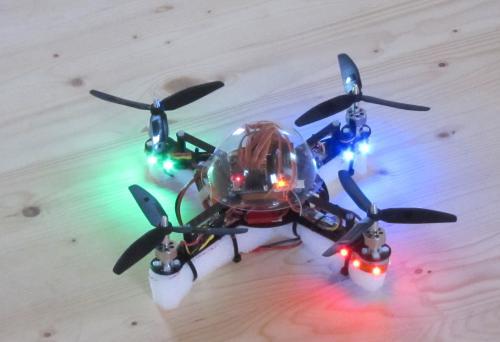 Quadpod ready to take off in the attic